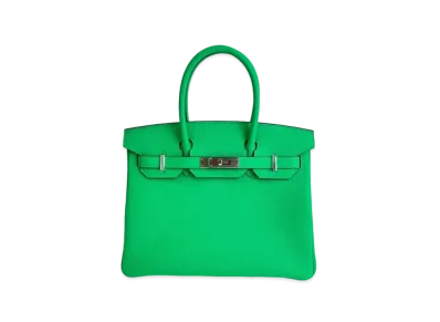 エルメス バーキン 30 トゴ ハンドバック "ヴェールコミックス/シルバー"