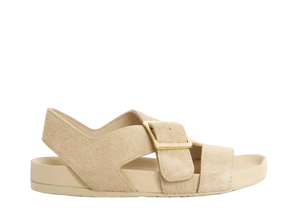 LOEWE Women's Ease Sandal In Brushed Calfskin "Oat Milk"
