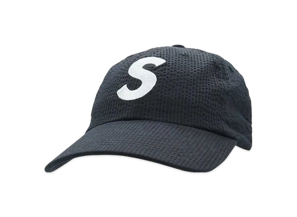 Supreme Seersucker S Logo 6-Panel "Black"