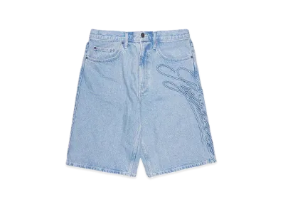Supreme Script Baggy Denim Short "Washed Indigo"