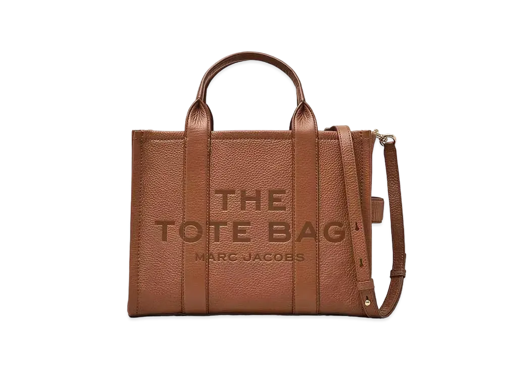 Marc Jacobs The Leather Medium Tote Bag "Argan Oil"