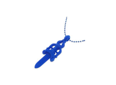 Chrome Hearts Rubber Large Dagger Silicon Necklace "Blue"