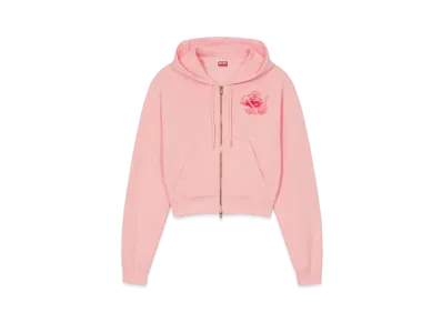 KENZO 'ROSE' Zip-Up Hoodie "Faded Pink"