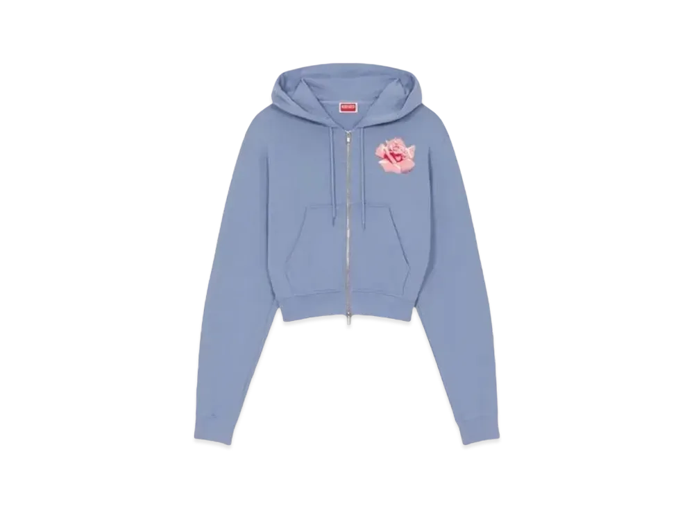 KENZO 'ROSE' Zip-Up Hoodie "Blue"