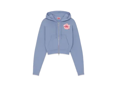 KENZO 'ROSE' Zip-Up Hoodie "Blue"