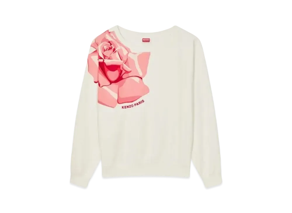 KENZO 'ROSE' Batwing Oversize Sweat "Off White"