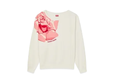 KENZO 'ROSE' Batwing Oversize Sweat "Off White"