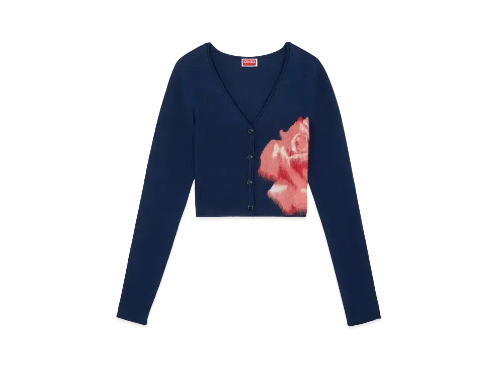 KENZO 'ROSE' Cardigan "Midnight Blue"
