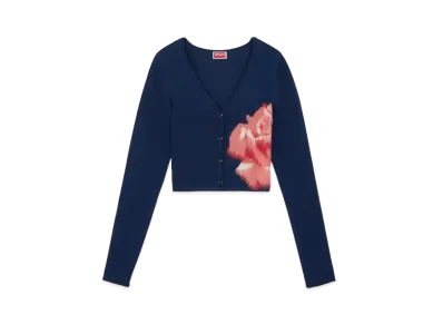 KENZO 'ROSE' Cardigan "Midnight Blue"