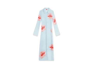 KENZO 'ROSE' Elevate Woven Cardigan "Blue"