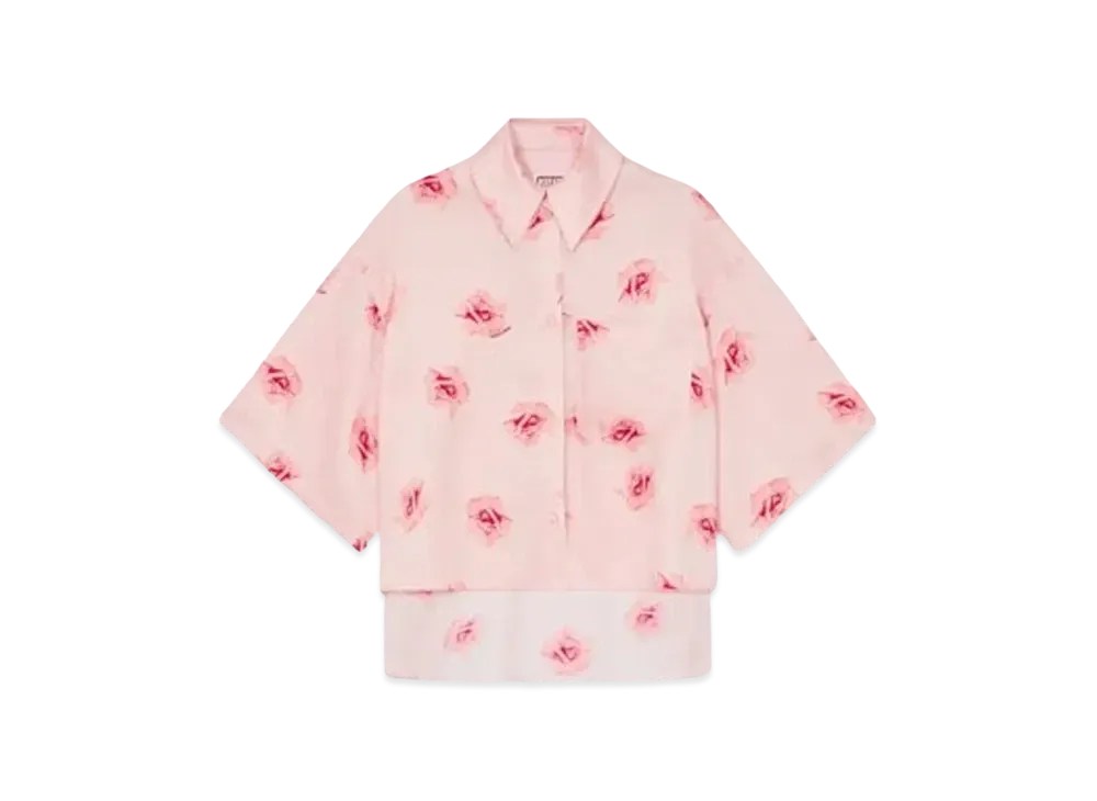 KENZO 'ROSE' Cropped Drop Shoulder Shirt "Faded Pink"