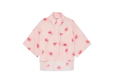 KENZO 'ROSE' Cropped Drop Shoulder Shirt "Faded Pink"