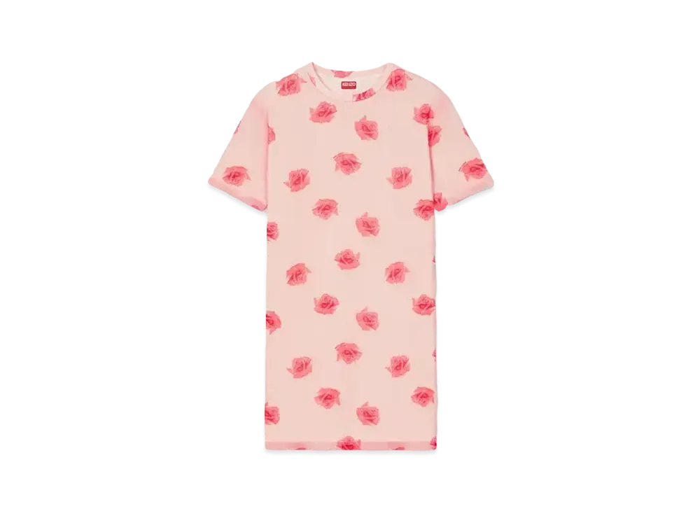 KENZO 'ROSE' Double Layer Dress "Faded Pink"