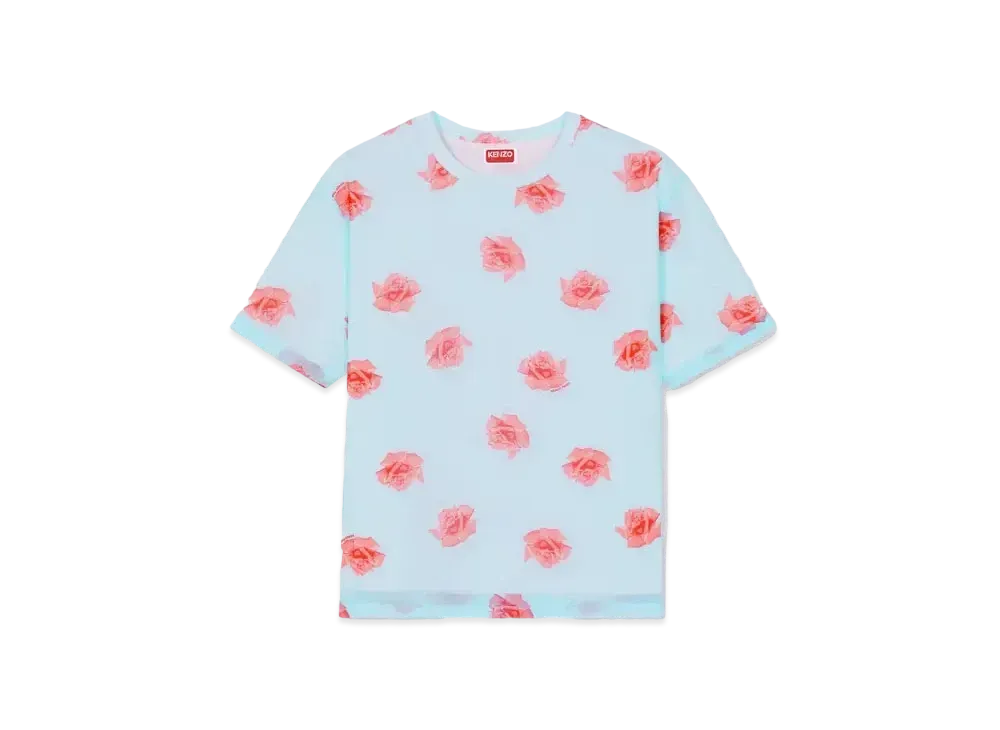 KENZO 'ROSE' Double Layer T-shirt "Light Blue"