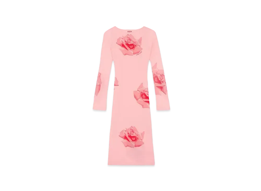 KENZO 'ROSE' Midi Pleats Dress "Faded Pink"