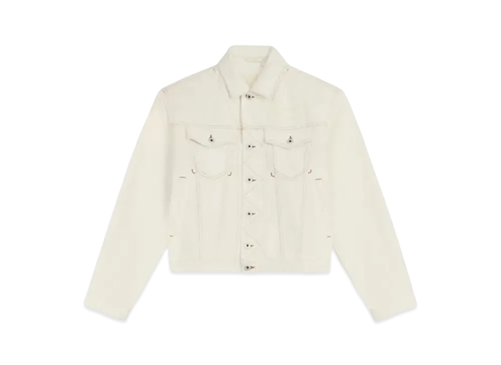KENZO 'CREATIONS' Denim Trucker Jacket "Stone Bleached White Denim"