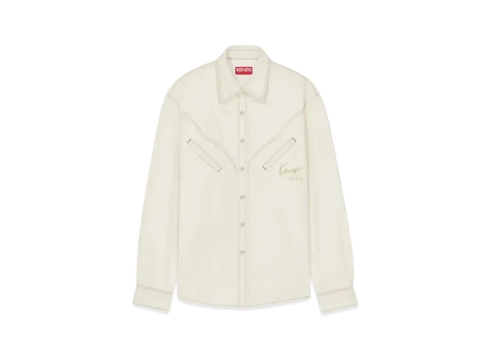 KENZO 'CREATIONS' Western Shirt "Stone Bleached White Denim"