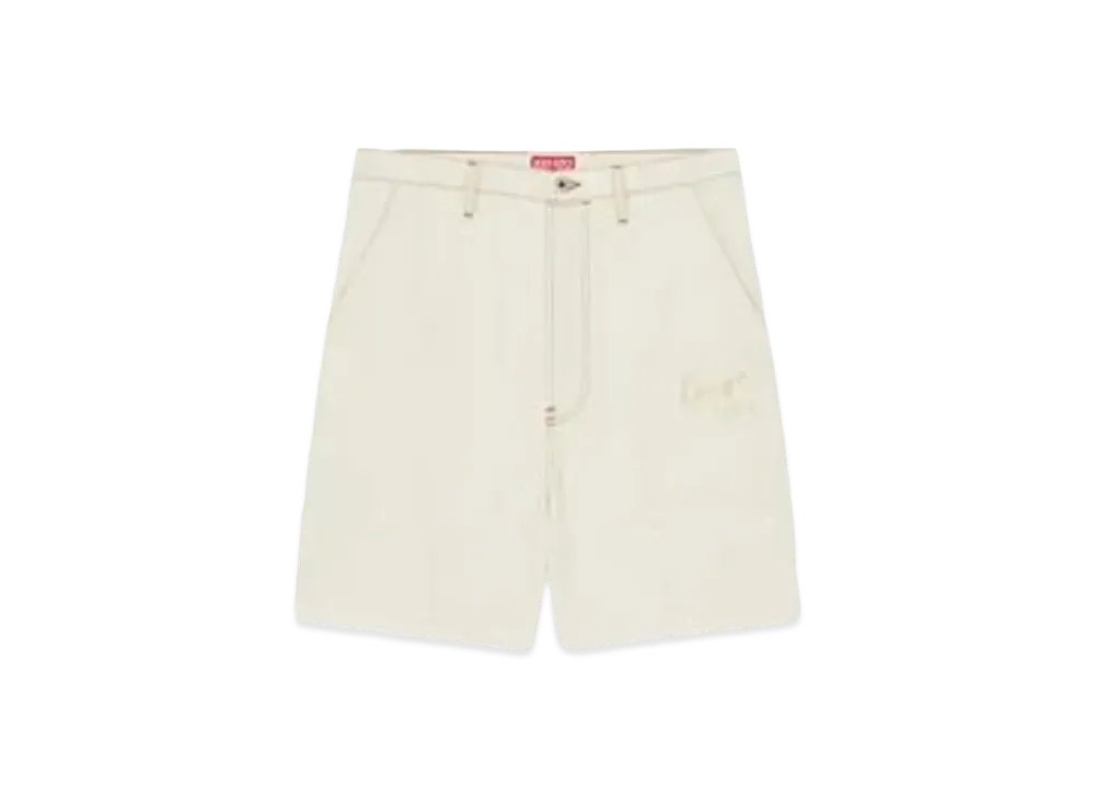 KENZO 'CREATIONS' Relax Straight Short Pants "Stone Bleached White Denim"