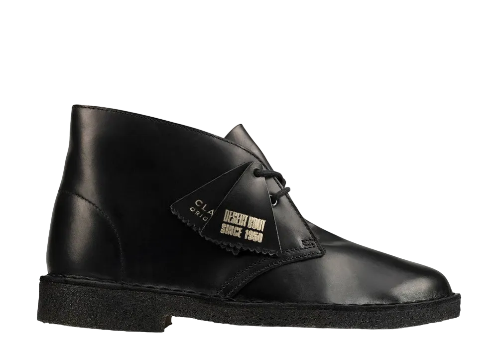 クラークス デザートブーツ "ブラックレザー"