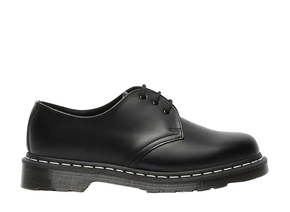 Dr.Martens 1461 White Stitch 3-Eye Shoes "Black"