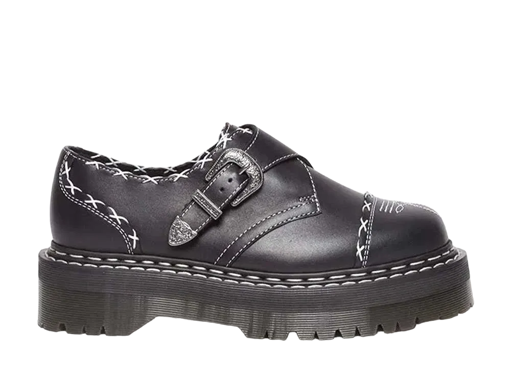 ドクターマーチン クアッド ゴシックアメリカーナ モンク ストラップ シューズ "ブラック"