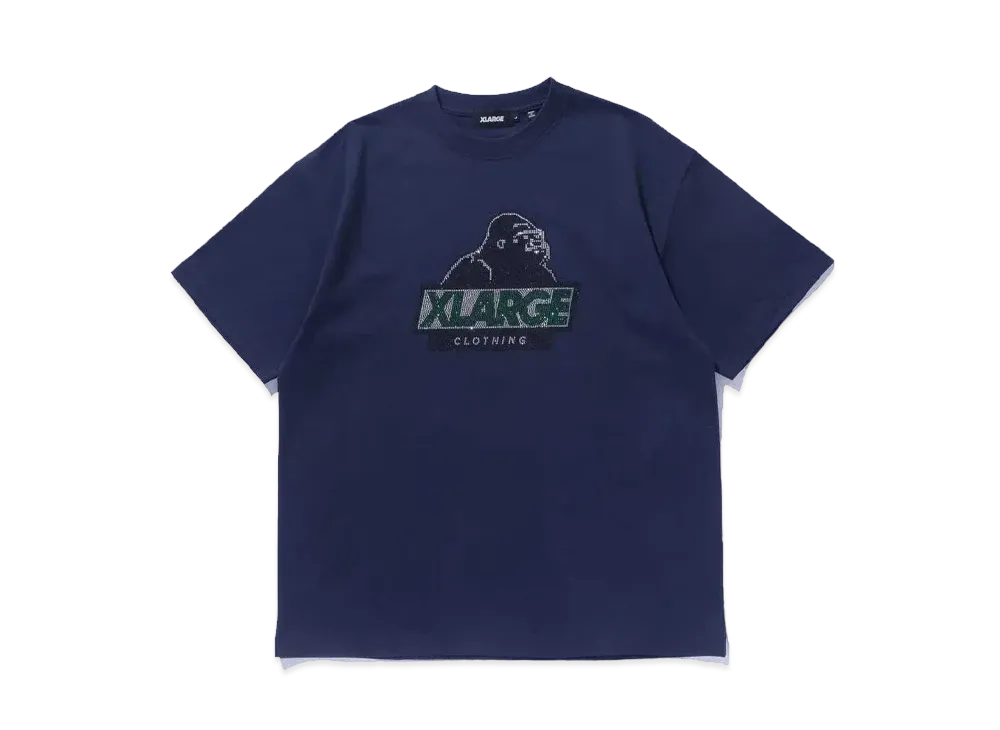 XLARGE RHINE STONE SLANTED OG S/S TEE "NAVY"