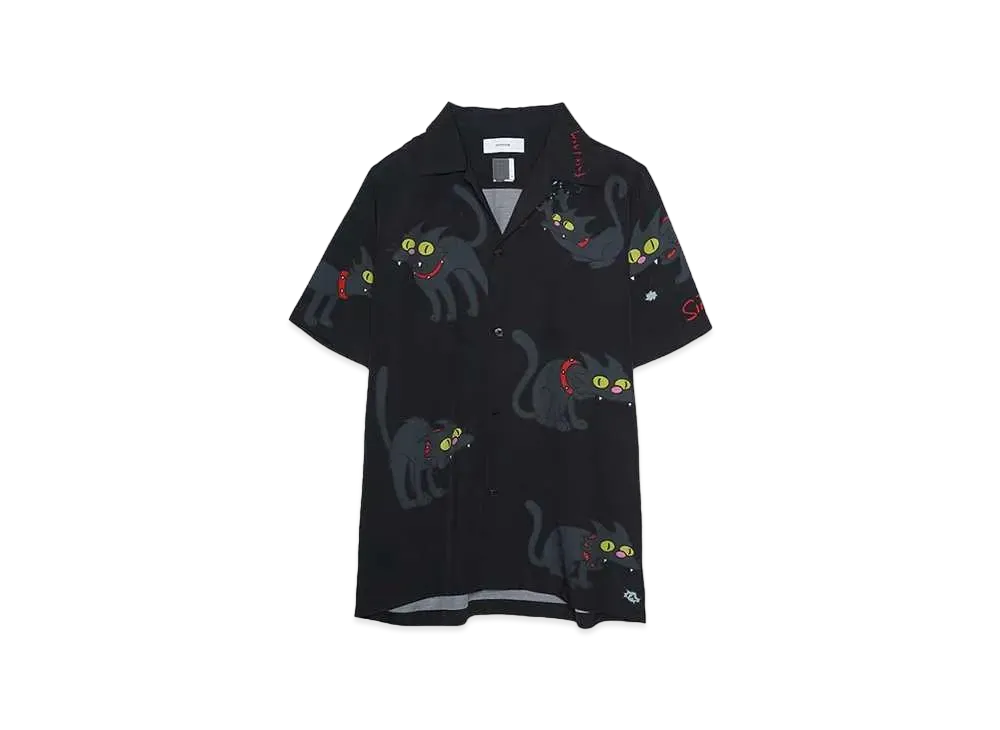 FACETASM The Simpsons/FACETASM CAT RAYON SHIRT "BLACK"