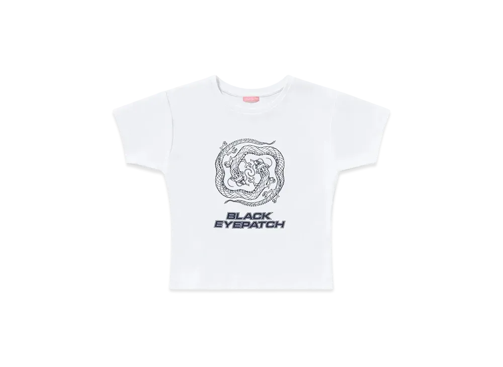 BlackEyePatch Dragon Swirl Baby Tee "White"
