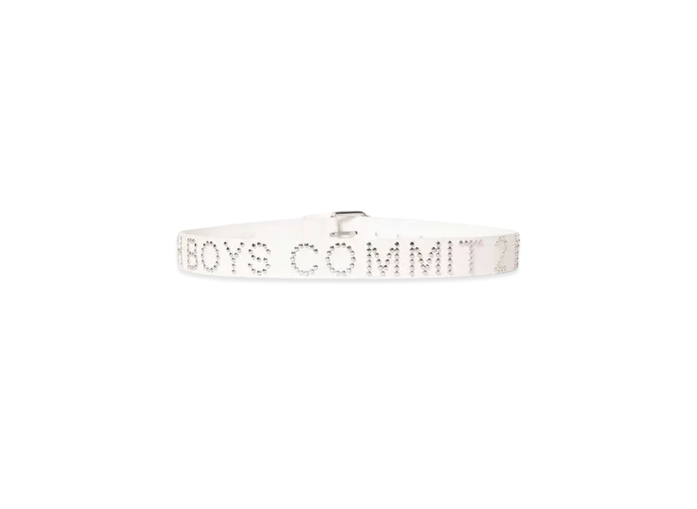 BlackEyePatch Commitment Studded Leather Belt "White"