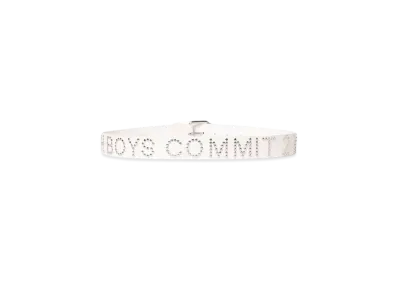 BlackEyePatch Commitment Studded Leather Belt "White"