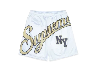 Supreme Big Script Mesh Short "White"