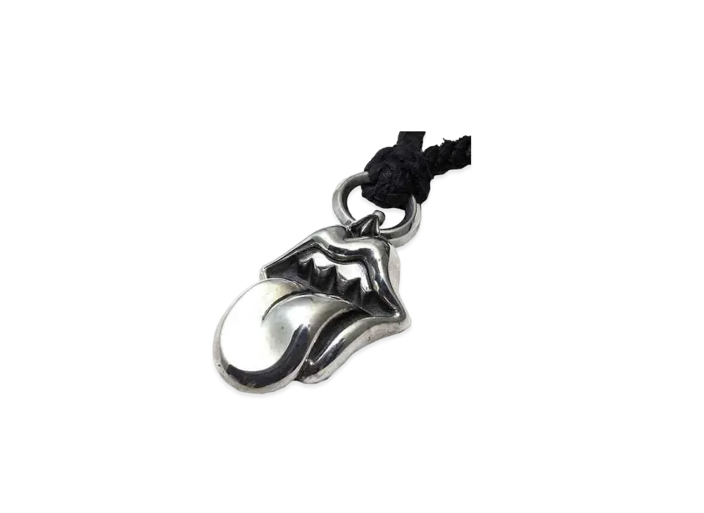 Chrome Hearts Lip and Tongue Pendant w/Lip and Tongue Leather Blade "Silver"