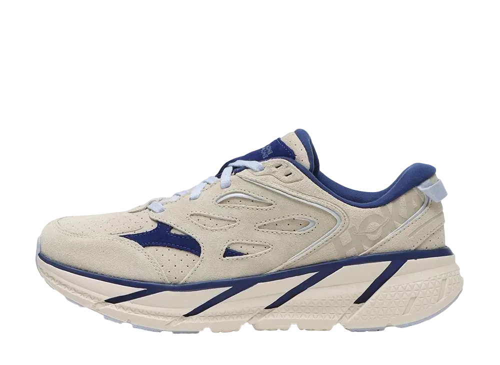 Hoka Clifton L Suede "Oat Milk/Bellwether Blue"