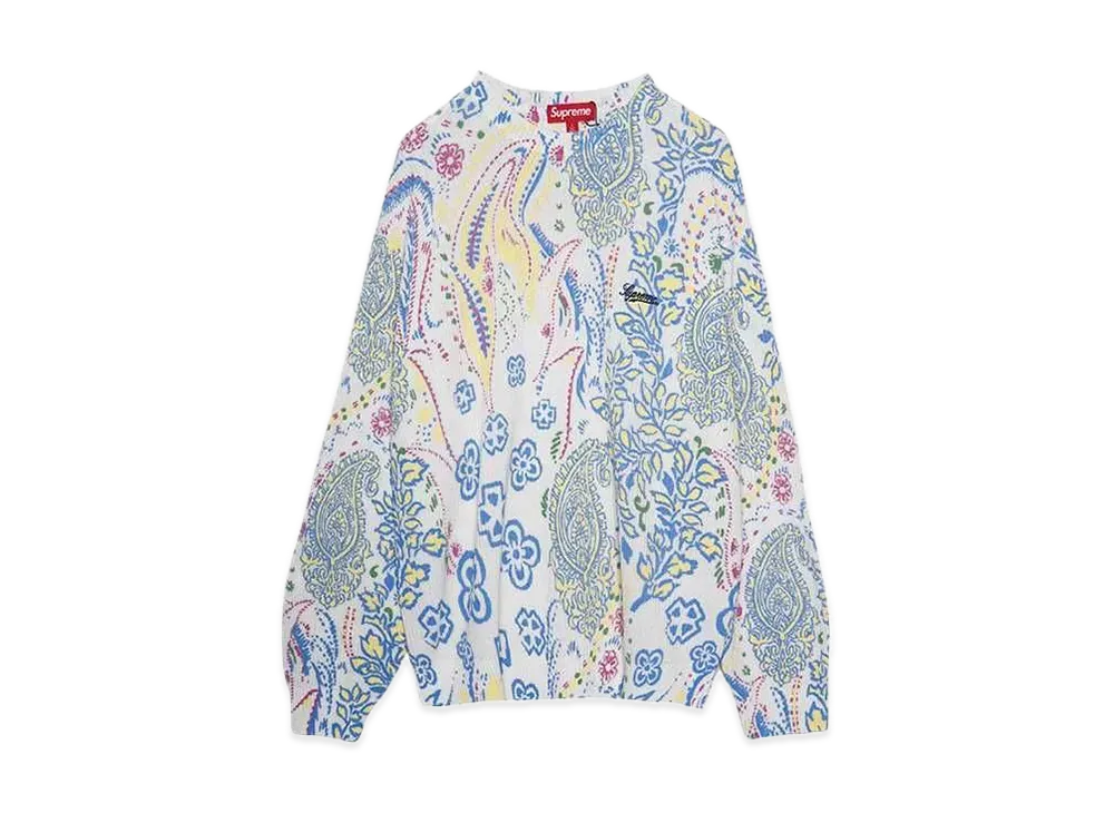 Supreme Printed Paisley Sweater "White"