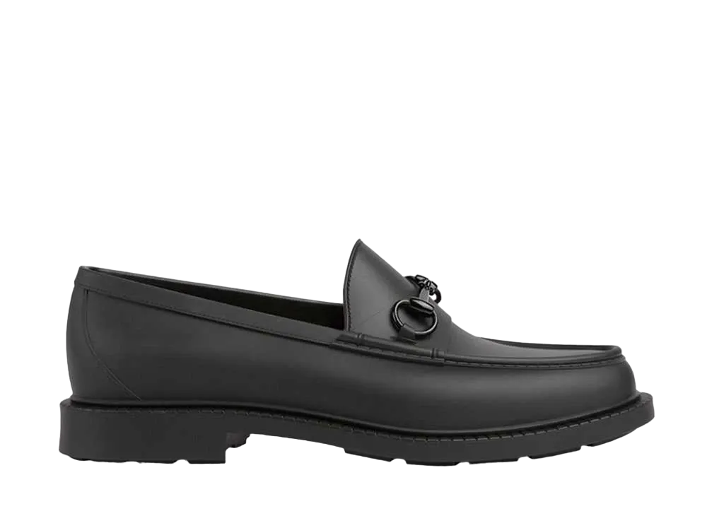 GUCCI Enamelled Horsebit Loafer "Black"