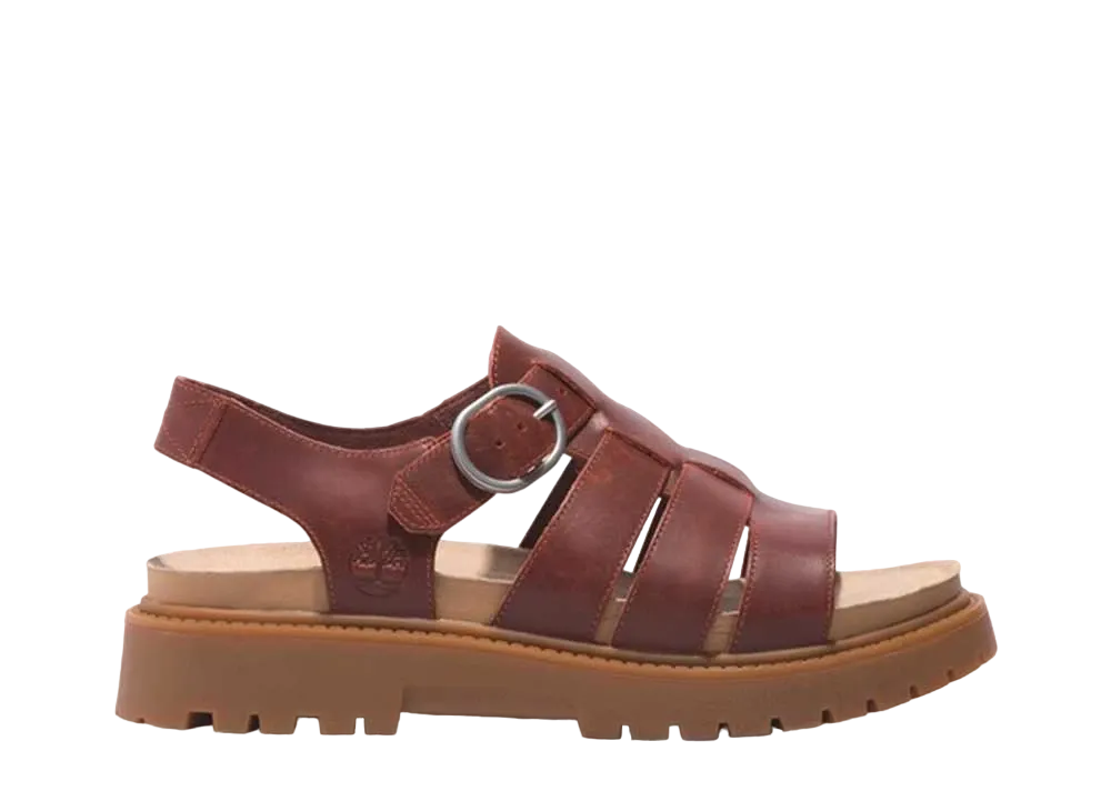 ティンバーランド ウィメンズ クレアモン ウェイ フィッシャーマン サンダル "ダークレッド"