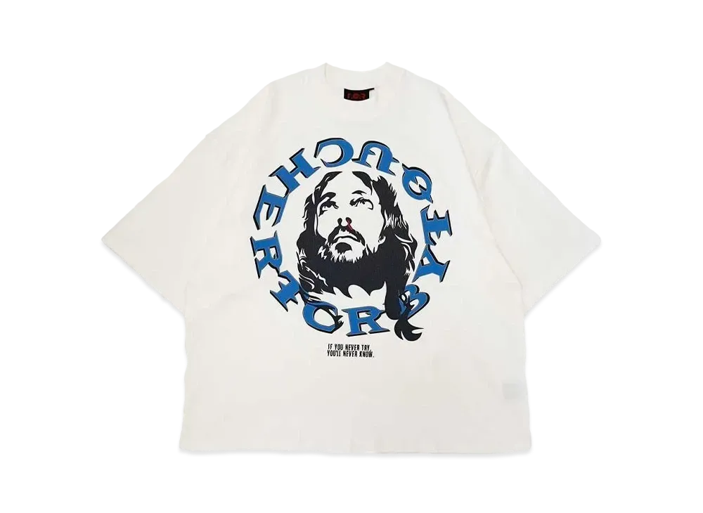 T.C.R BY TOUCHER T.C.R JESUS CIRCLE LOGO S/S TEE "WHITE"