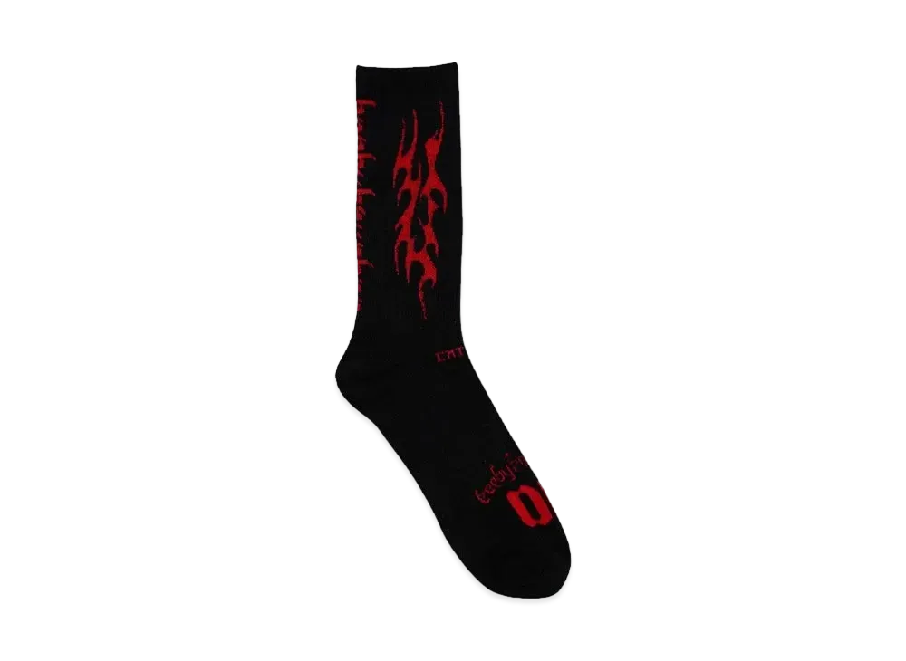 T.C.R BY TOUCHER T.C.R TRIBAL FLAME SOCKS "BLACK/RED"