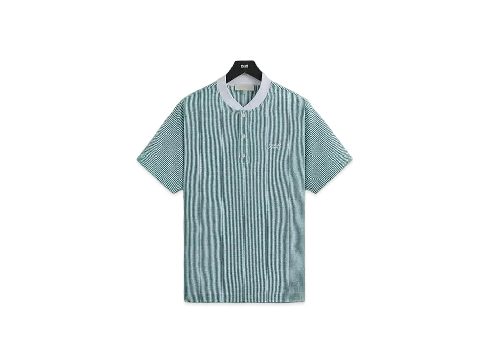 Kith Seersucker Pearson Henley Pullover "Conifer"