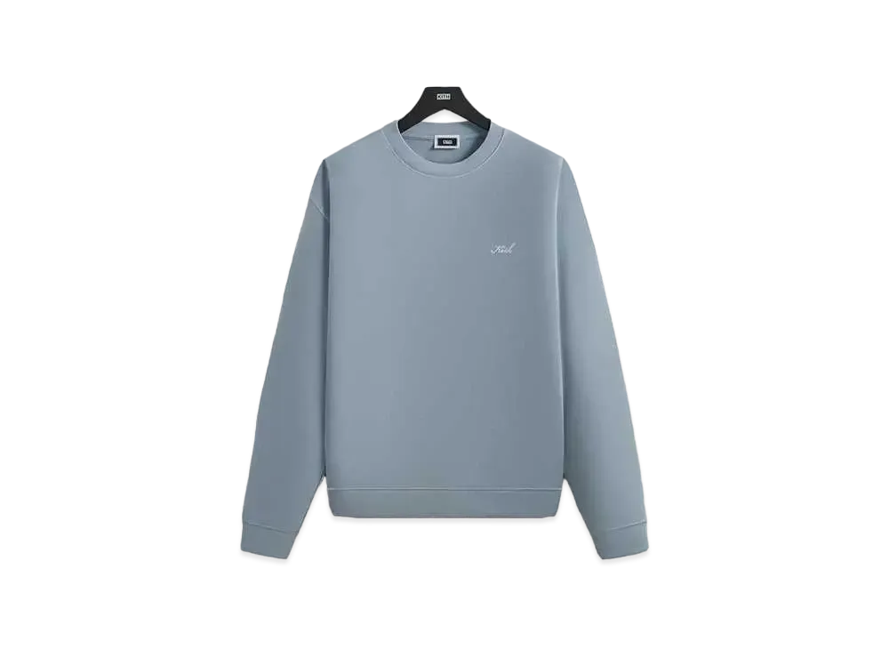 Kith Crystal Wash Interlock Vintage Crewneck "Light Indigo"