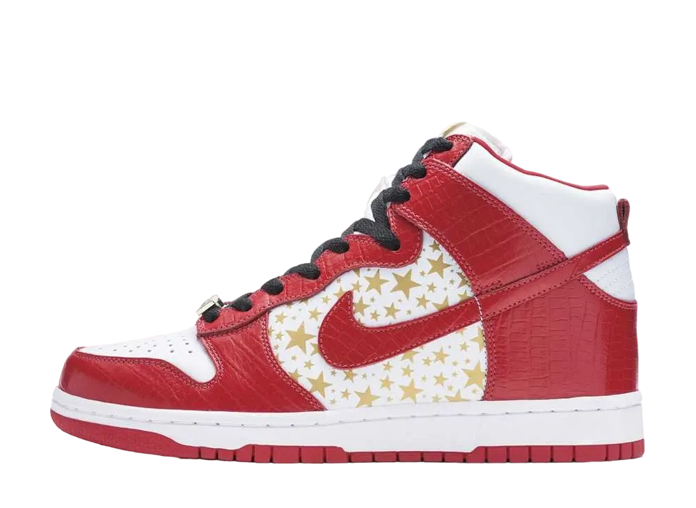 Supreme × Nike SB Dunk High "Red Stars"