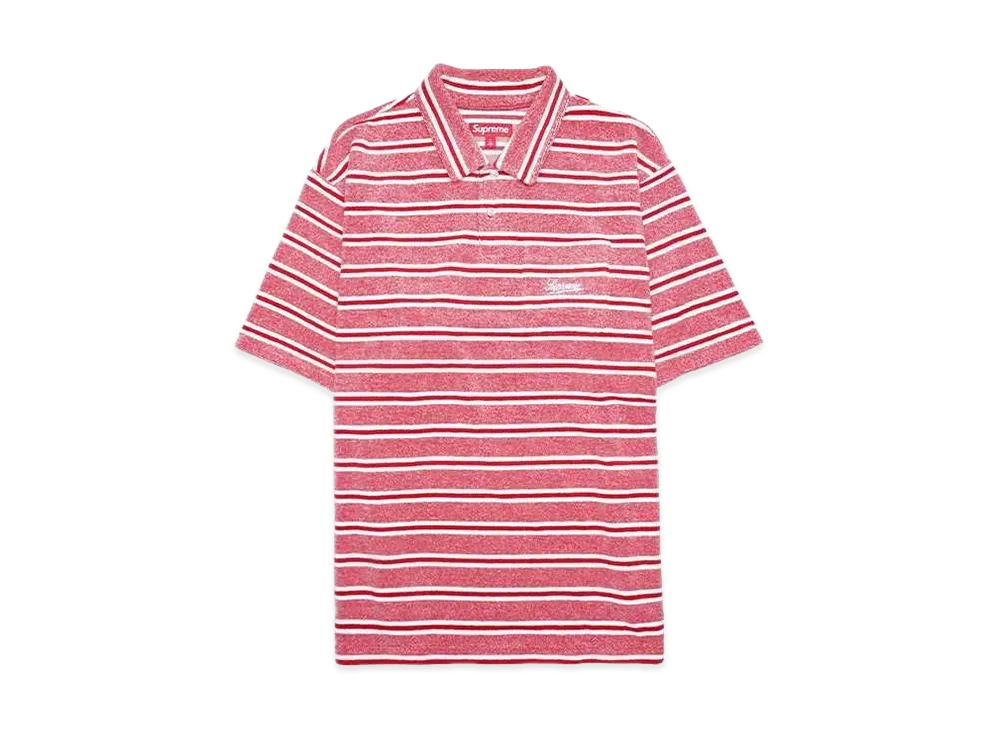 Supreme Stripe Terry S/S Polo "Red"
