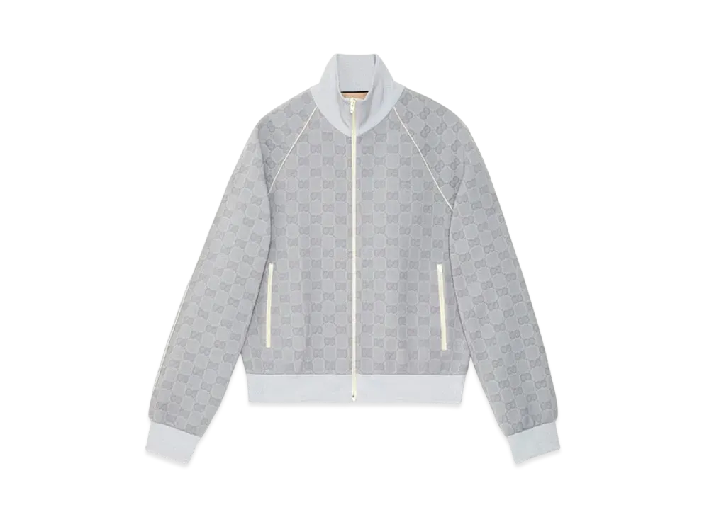 グッチ GGナイロン ジャカード ジップジャケット‎ "ライトグレー" 768573 XJF4N 1079