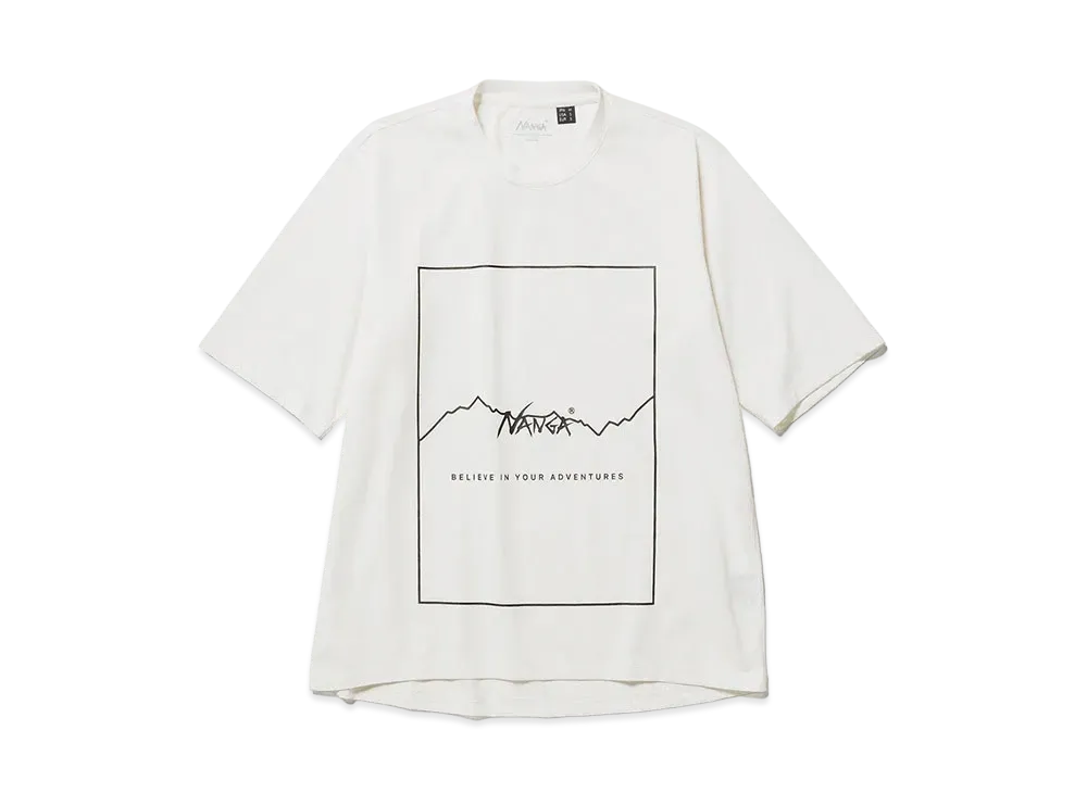 NANGA Dry Mix Frame Logo Tee "White"