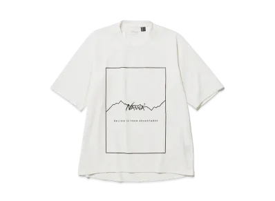 NANGA Dry Mix Frame Logo Tee "White"