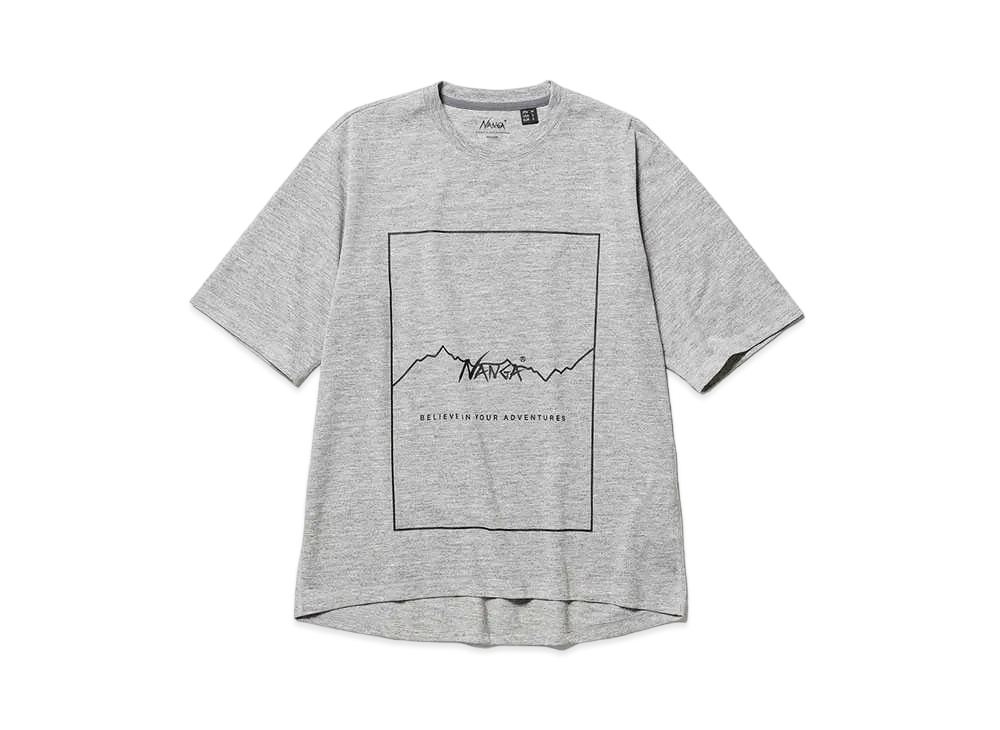 NANGA Dry Mix Frame Logo Tee "M.Grey"