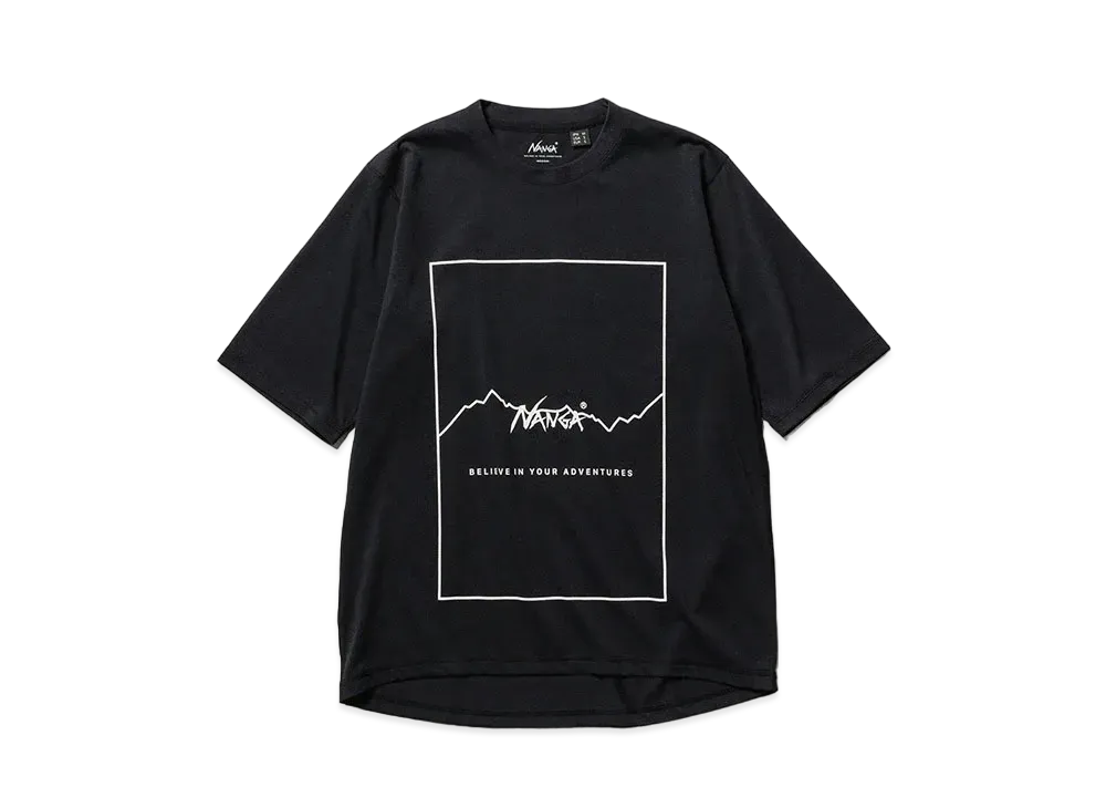 NANGA Dry Mix Frame Logo Tee "Black"