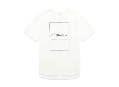 NANGA Women's Dry Mix Frame Logo Round Tee "White"