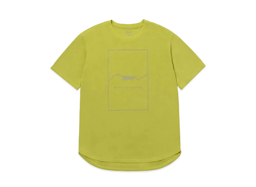 NANGA Women's Dry Mix Frame Logo Round Tee "Mustard"