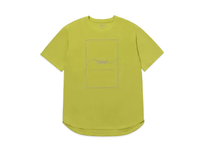 NANGA Women's Dry Mix Frame Logo Round Tee "Mustard"